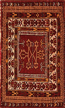 Persian Kizalayak Red Square 4 ft and Smaller Wool Carpet 22905