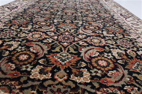 Herati Black Runner Hand Knotted 27 X 103 Area Rug 250-22914 Image 1