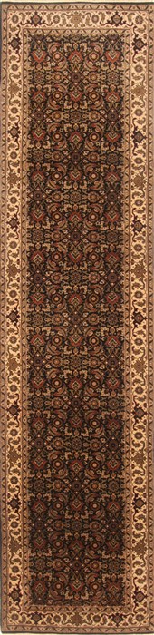 Herati Black Runner Hand Knotted 27 X 103 Area Rug 250-22914 Image 0