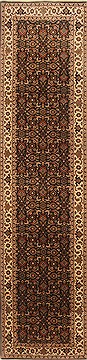 Herati Black Runner Hand Knotted 2'7" X 10'3"  Area Rug 250-22914