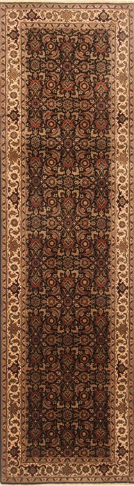 Herati Black Runner Hand Knotted 26 X 90 Area Rug 250-22932 Image 0