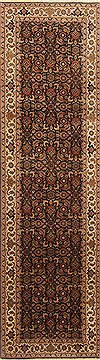 Herati Black Runner Hand Knotted 2'6" X 9'0"  Area Rug 250-22932