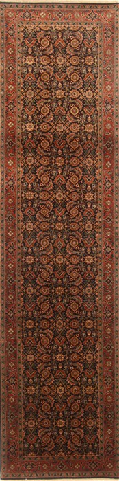 Semnan Blue Runner Hand Knotted 27 X 99 Area Rug 250-22934 Image 0