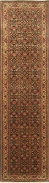 Herati Black Runner Hand Knotted 2'8" X 10'3"  Area Rug 250-22936