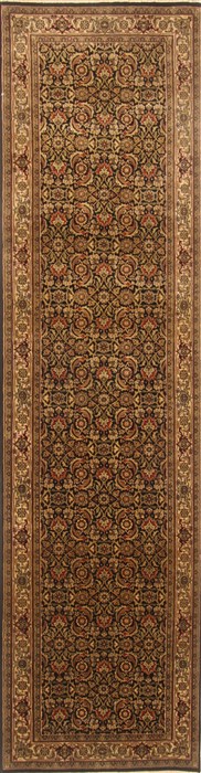 Herati Black Runner Hand Knotted 28 X 103 Area Rug 250-22938 Image 0