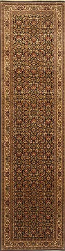 Herati Black Runner Hand Knotted 2'8" X 10'3"  Area Rug 250-22938