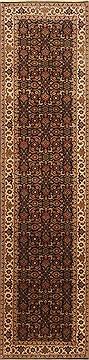 Herati Black Runner Hand Knotted 2'7" X 10'0"  Area Rug 250-22943