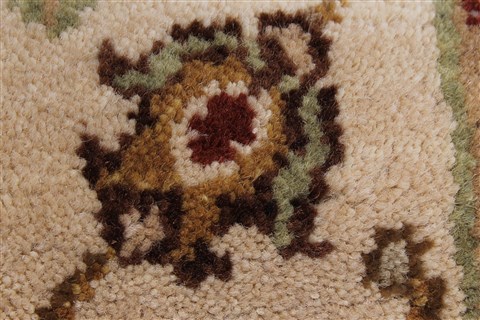 Kashan Beige Runner Hand Knotted 26 X 911 Area Rug 250-22946 Image 7