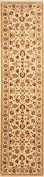 Kashan Beige Runner Hand Knotted 2'6" X 9'11"  Area Rug 250-22946