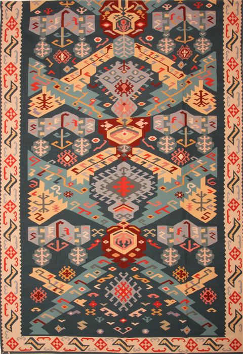 Kilim Blue Flat Woven 911 X 180 Area Rug 100-22952 Image 0