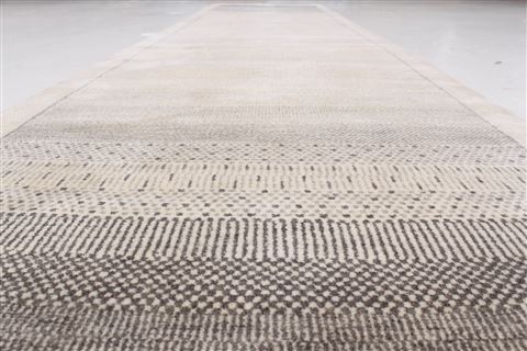 Gabbeh Beige Runner Hand Knotted 25 X 910 Area Rug 250-22954 Image 1