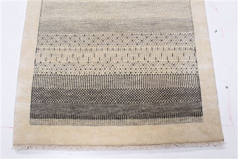 Gabbeh Beige Runner Hand Knotted 25 X 910 Area Rug 250-22954 Image 9