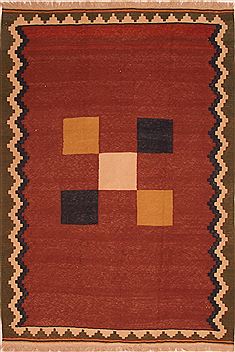 Kilim Brown Flat Woven 6'9" X 9'9"  Area Rug 100-22955