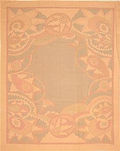 Romania Kilim Green Rectangle 8x10 ft Wool Carpet 22956