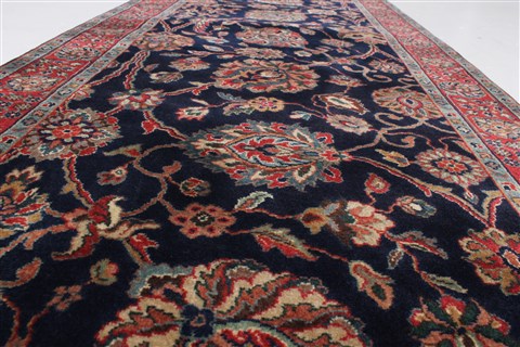 Tabriz Blue Runner Hand Knotted 27 X 100 Area Rug 250-22958 Image 11