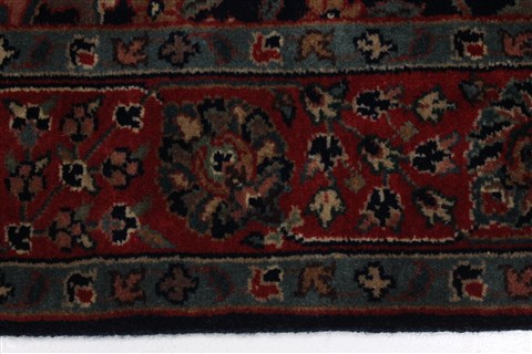 Tabriz Blue Runner Hand Knotted 27 X 100 Area Rug 250-22958 Image 1