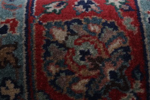 Tabriz Blue Runner Hand Knotted 27 X 100 Area Rug 250-22958 Image 7