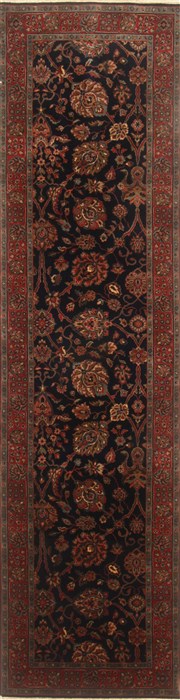 Tabriz Blue Runner Hand Knotted 27 X 100 Area Rug 250-22958 Image 0