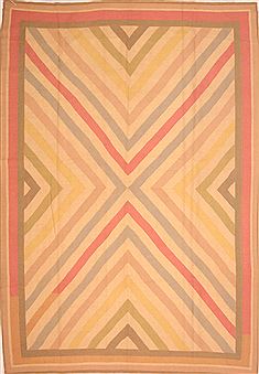 Romania Kilim Brown Rectangle 8x11 ft Wool Carpet 22959
