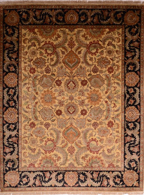 Jaipur Beige Hand Knotted 93 X 119 Area Rug 100-22960 Image 0