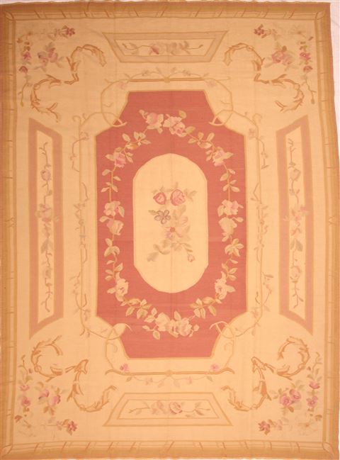 Aubusson Brown Flat Woven 100 X 131 Area Rug 100-22962 Image 0