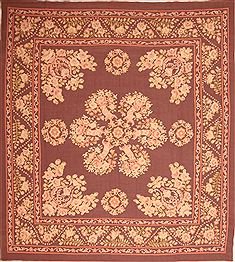 Aubusson Purple Square Flat Woven 9'11" X 10'7"  Area Rug 100-22969