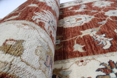 Ziegler Brown Runner Hand Knotted 26 X 102  Area Rug 250-22972 Image 10
