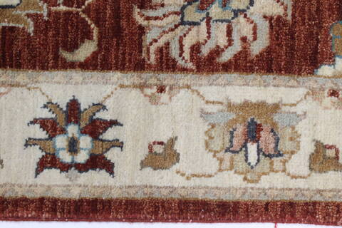 Ziegler Brown Runner Hand Knotted 26 X 102  Area Rug 250-22972 Image 3