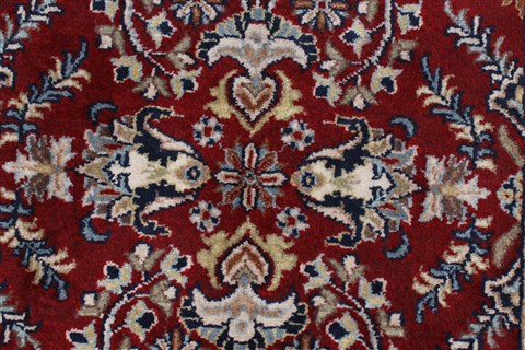 Sarouk Red Runner Hand Knotted 26 X 100 Area Rug 250-22974 Image 3