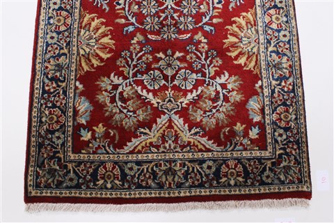 Sarouk Red Runner Hand Knotted 26 X 100 Area Rug 250-22974 Image 4