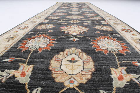 Ziegler Black Runner Hand Knotted 27 X 103  Area Rug 250-22975 Image 12