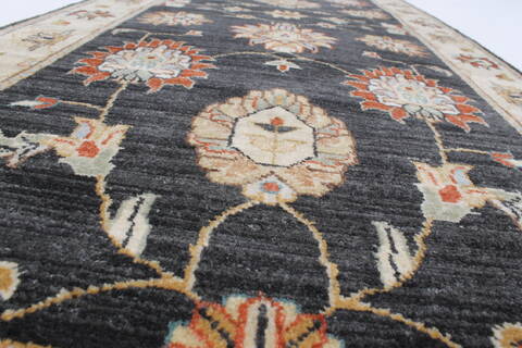 Ziegler Black Runner Hand Knotted 27 X 103  Area Rug 250-22975 Image 1