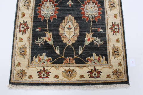 Ziegler Black Runner Hand Knotted 27 X 103  Area Rug 250-22975 Image 4