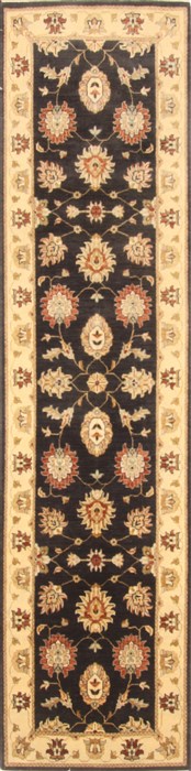 Ziegler Black Runner Hand Knotted 27 X 103  Area Rug 250-22977 Image 0