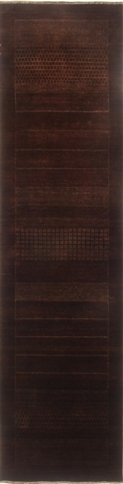 Gabbeh Brown Runner Hand Knotted 27 X 911 Area Rug 250-22979 Image 0