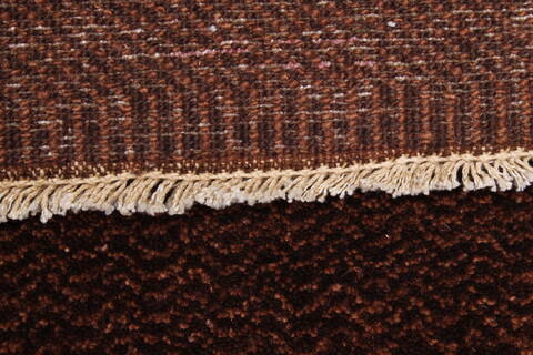 Modern Brown Runner Hand Knotted 29 X 100  Area Rug 250-22980 Image 9