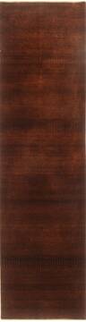 Modern Brown Runner Hand Knotted 2'9" X 10'0"  Area Rug 250-22980