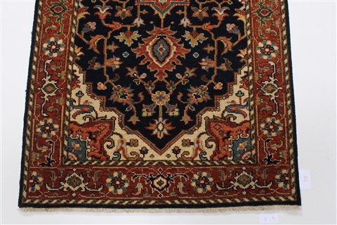 Serapi Blue Runner Hand Knotted 27 X 100 Area Rug 250-22983 Image 4