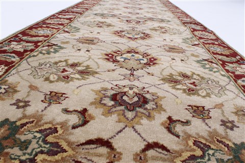 Kashmar Beige Runner Hand Knotted 26 X 103 Area Rug 250-22985 Image 11