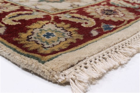 Kashmar Beige Runner Hand Knotted 26 X 103 Area Rug 250-22985 Image 4