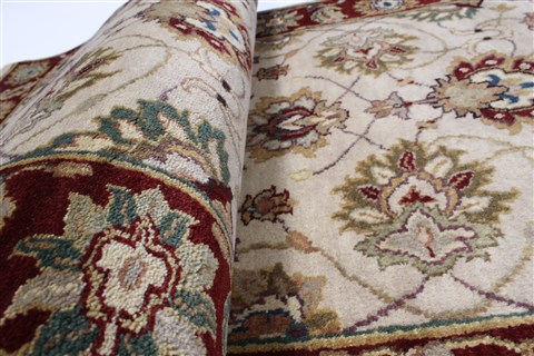 Kashmar Beige Runner Hand Knotted 26 X 103 Area Rug 250-22985 Image 8