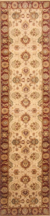 Kashmar Beige Runner Hand Knotted 26 X 103 Area Rug 250-22985 Image 0