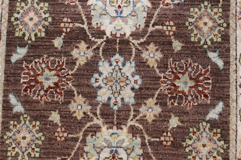 Ziegler Brown Runner Hand Knotted 25 X 104 Area Rug 250-22987 Image 3
