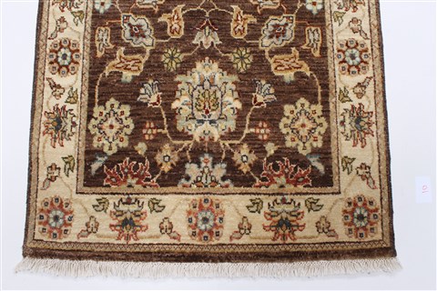 Ziegler Brown Runner Hand Knotted 25 X 104 Area Rug 250-22987 Image 4