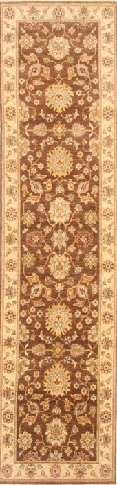 Ziegler Brown Runner Hand Knotted 25 X 104 Area Rug 250-22987 Image 0