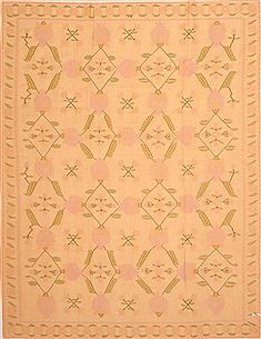 Romania Kilim Beige Rectangle 8x10 ft Wool Carpet 22989