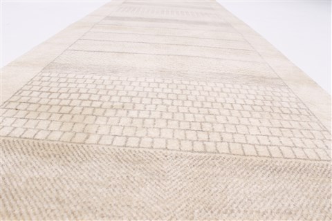 Gabbeh Beige Runner Hand Knotted 25 X 99 Area Rug 250-22990 Image 11