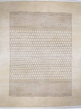 Indian Gabbeh Beige Runner 10 to 12 ft Wool Carpet 22990