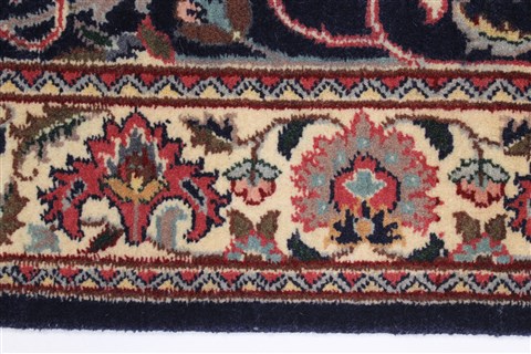 Tabriz Blue Runner Hand Knotted 27 X 107 Area Rug 250-22992 Image 2