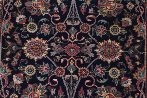Tabriz Blue Runner Hand Knotted 27 X 107 Area Rug 250-22992 Image 3